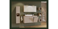 Meuble de rangement VANO avec panier à linge – Marron congo – L40 × P39 × H57 cm – Salle de bain 