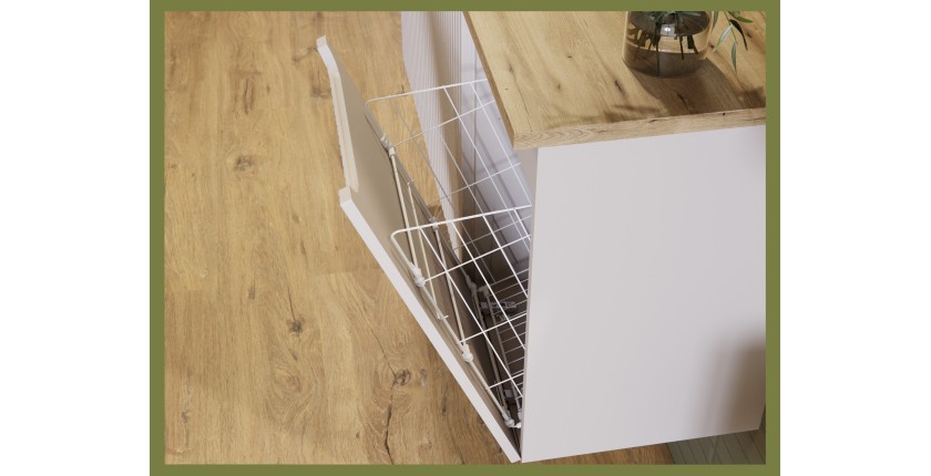 Meuble de rangement VANO avec panier à linge – Marron congo – L40 × P39 × H57 cm – Salle de bain 