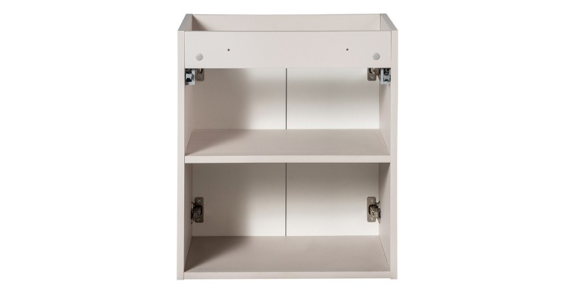 Meuble sous vasque VANO 50 cm – 2 portes – Coloris marron congo – L50 × P39 × H57 cm – À suspendre 