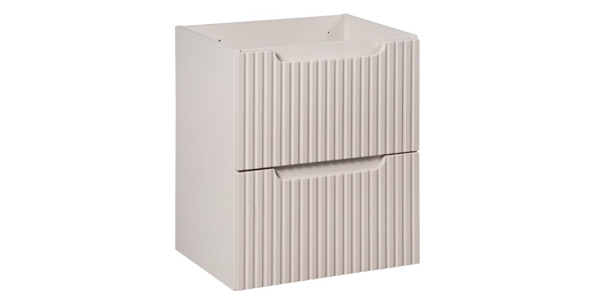 Meuble sous vasque VANO 50 cm – 2 tiroirs – Marron congo mat – L50 × P39 × H57 cm – À suspendre 