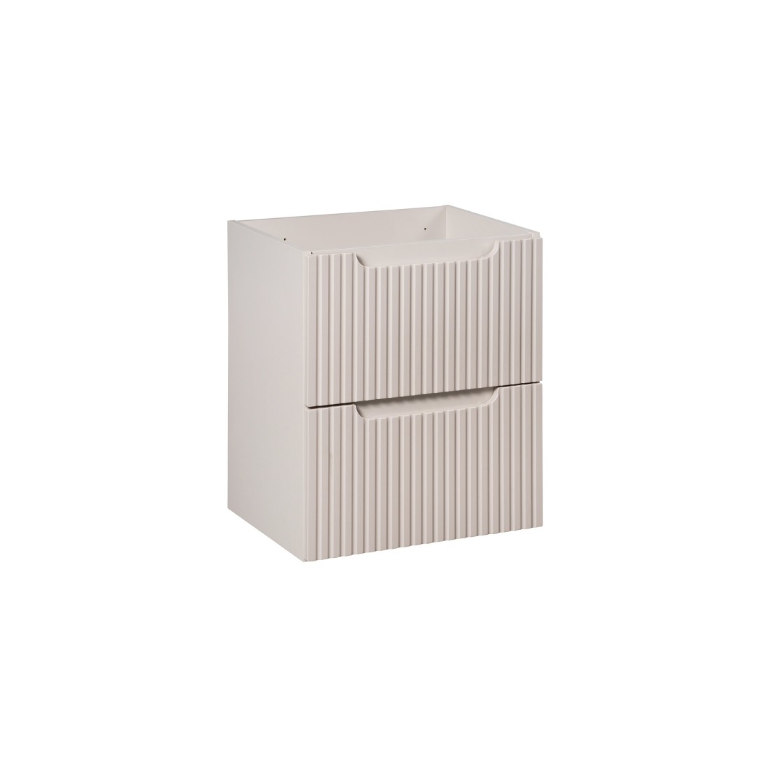 Meuble sous vasque VANO 50 cm – 2 tiroirs – Marron congo mat – L50 × P39 × H57 cm – À suspendre 