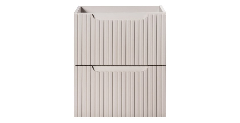 Meuble sous vasque VANO 50 cm – 2 tiroirs – Marron congo mat – L50 × P39 × H57 cm – À suspendre 