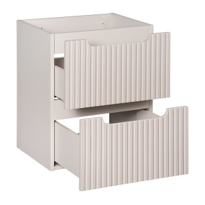 Meuble sous vasque VANO 50 cm – 2 tiroirs – Marron congo mat – L50 × P39 × H57 cm – À suspendre 