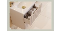 Meuble sous vasque VANO 50 cm – 2 tiroirs – Marron congo mat – L50 × P39 × H57 cm – À suspendre 