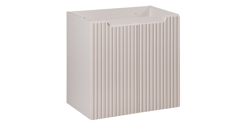 Meuble sous vasque VANO 60 cm – 2 portes – Marron congo mat – L60 × P39 × H57 cm – À suspendre 