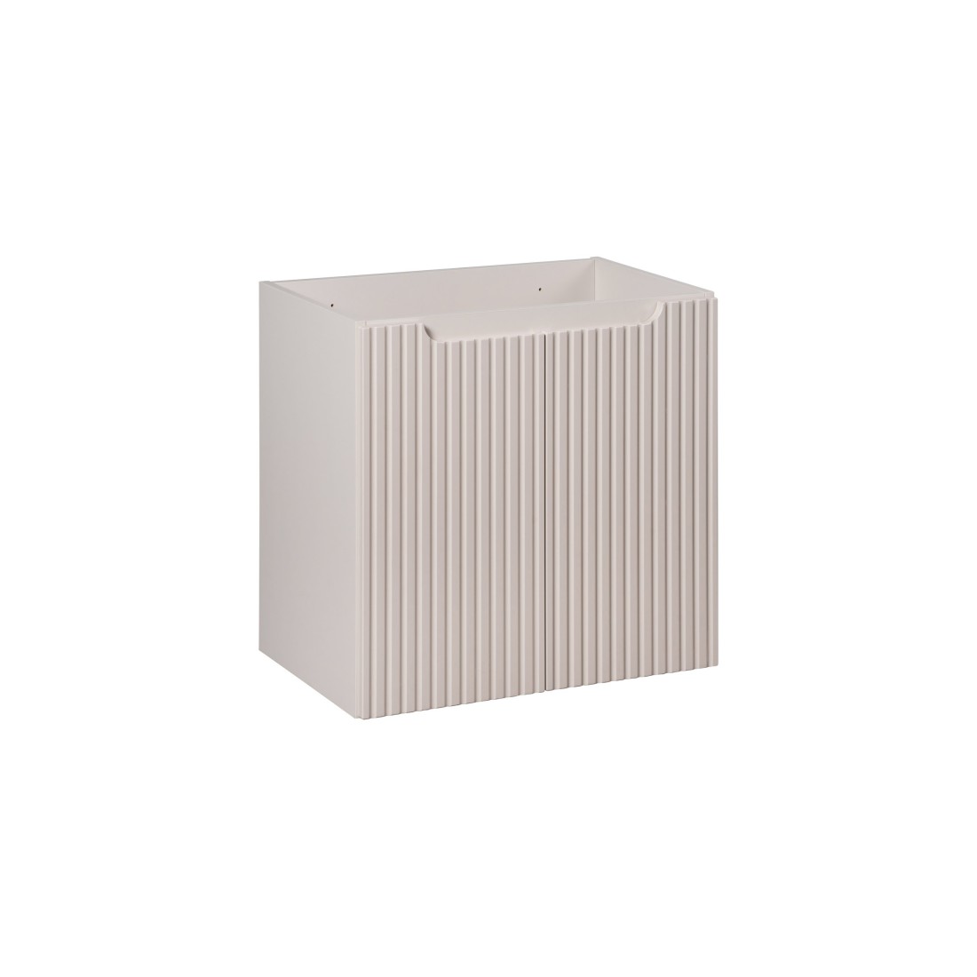 Meuble sous vasque VANO 60 cm – 2 portes – Marron congo mat – L60 × P39 × H57 cm – À suspendre 