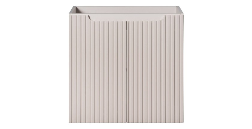 Meuble sous vasque VANO 60 cm – 2 portes – Marron congo mat – L60 × P39 × H57 cm – À suspendre 