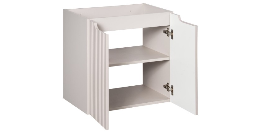 Meuble sous vasque VANO 60 cm – 2 portes – Marron congo mat – L60 × P39 × H57 cm – À suspendre 