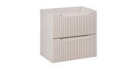 Meuble sous vasque VANO 60 cm – 2 tiroirs – Marron congo mat – L60 × P39 × H57 cm – À suspendre 
