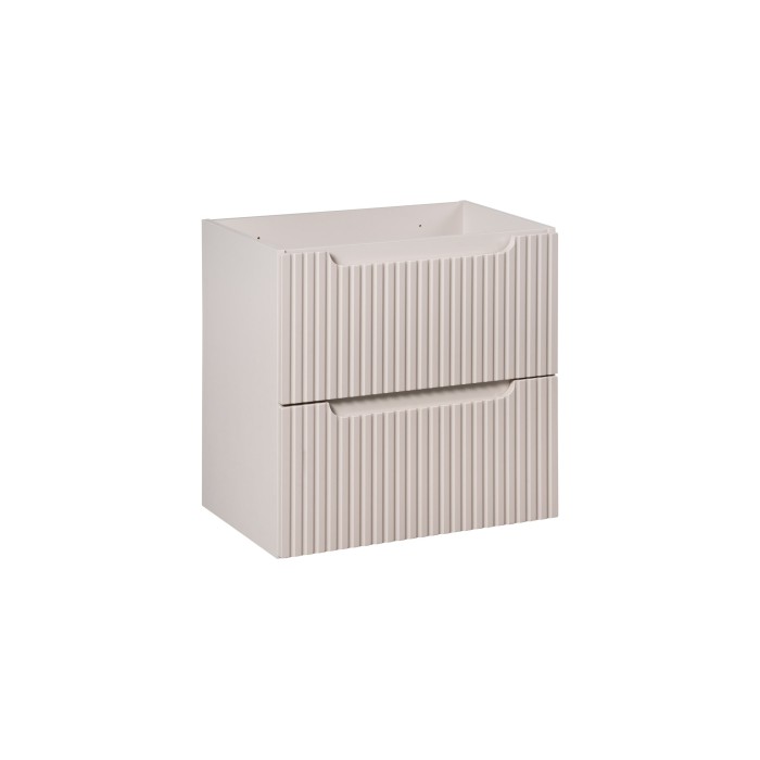 Meuble sous vasque VANO 60 cm – 2 tiroirs – Marron congo mat – L60 × P39 × H57 cm – À suspendre 