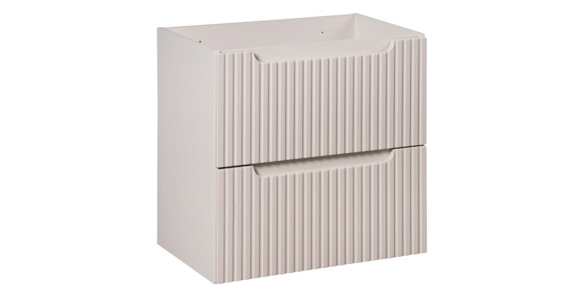 Meuble sous vasque VANO 60 cm – 2 tiroirs – Marron congo mat – L60 × P39 × H57 cm – À suspendre 
