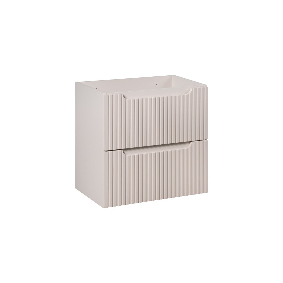 Meuble sous vasque VANO 60 cm – 2 tiroirs – Marron congo mat – L60 × P39 × H57 cm – À suspendre 