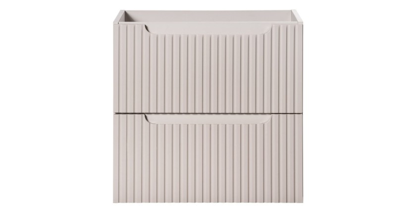 Meuble sous vasque VANO 60 cm – 2 tiroirs – Marron congo mat – L60 × P39 × H57 cm – À suspendre 