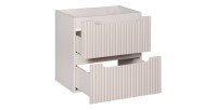 Meuble sous vasque VANO 60 cm – 2 tiroirs – Marron congo mat – L60 × P39 × H57 cm – À suspendre 