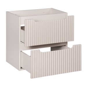 Meuble sous vasque VANO 60 cm – 2 tiroirs – Marron congo mat – L60 × P39 × H57 cm – À suspendre 