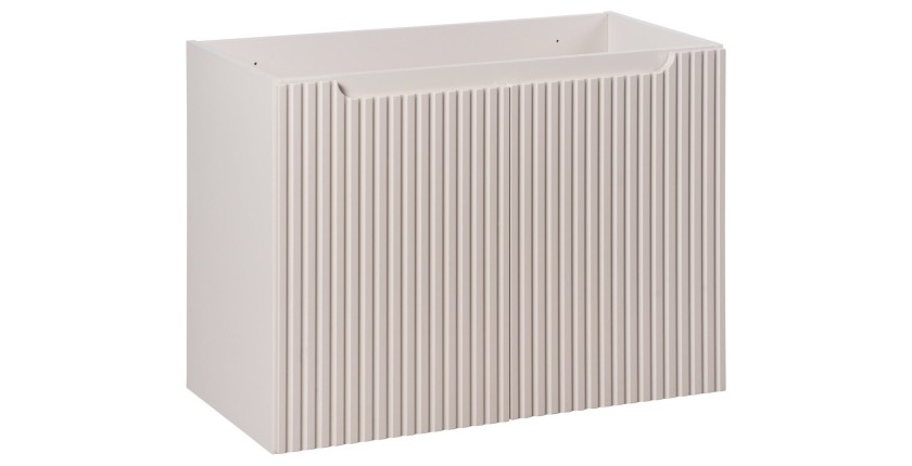 Meuble sous vasque VANO 80 cm – 2 portes – Marron congo mat – L80 × P39 × H57 cm – À suspendre 