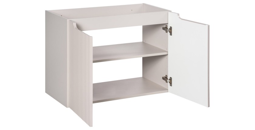 Meuble sous vasque VANO 80 cm – 2 portes – Marron congo mat – L80 × P39 × H57 cm – À suspendre 