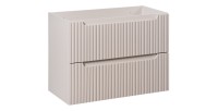 Meuble sous vasque VANO 80 cm – 2 tiroirs – Marron congo mat – L80 × P39 × H57 cm – À suspendre 