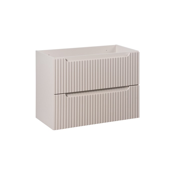 Meuble sous vasque VANO 80 cm – 2 tiroirs – Marron congo mat – L80 × P39 × H57 cm – À suspendre 