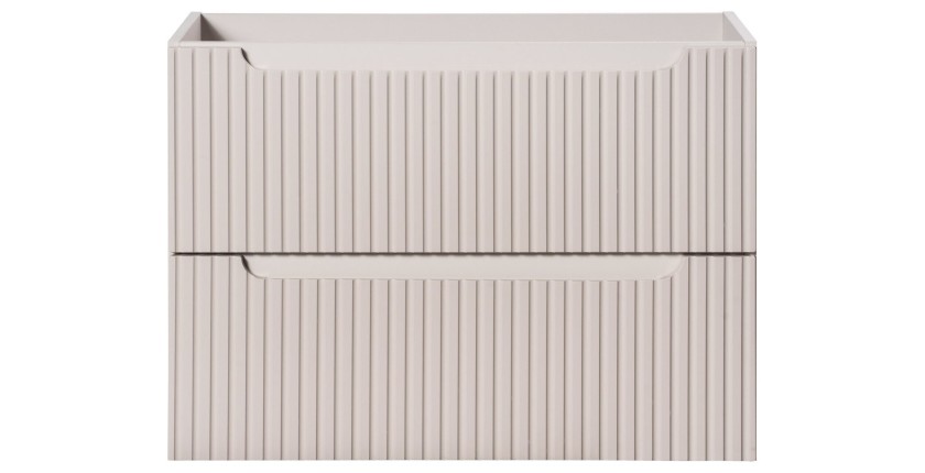 Meuble sous vasque VANO 80 cm – 2 tiroirs – Marron congo mat – L80 × P39 × H57 cm – À suspendre 