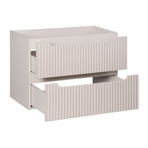 Meuble sous vasque VANO 80 cm – 2 tiroirs – Marron congo mat – L80 × P39 × H57 cm – À suspendre 