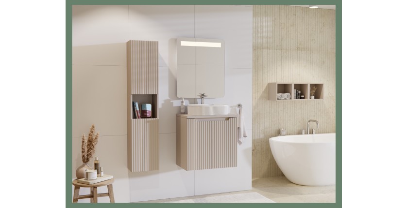 Cube de rangement salle de bain VANO – Coloris marron congo – L26 × P27 × H21 cm – À suspendre 