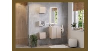 Meuble de rangement salle de bain VANO – 1 porte – Marron congo – L30 × P30 × H18 cm – À suspendre 