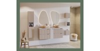Meuble de rangement salle de bain VANO – 1 porte – Marron congo – L30 × P30 × H18 cm – À suspendre 