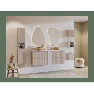 Meuble de rangement salle de bain VANO – 1 porte – Marron congo – L30 × P30 × H18 cm – À suspendre 