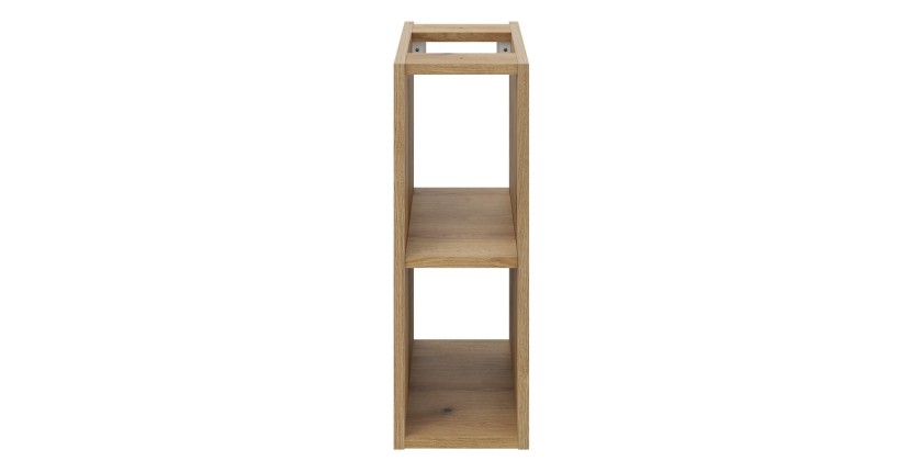 Meuble de rangement salle de bain VANO – Finition chêne – L20 × P57 × H39 cm – À suspendre 