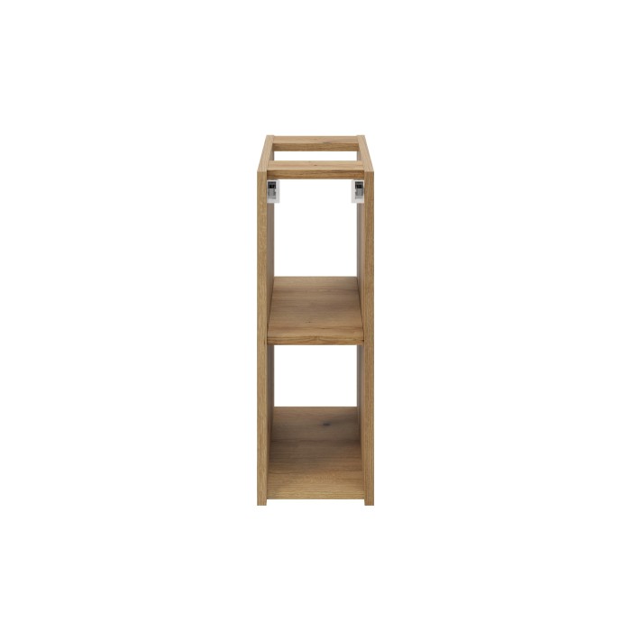 Meuble de rangement salle de bain VANO – Finition chêne – L20 × P57 × H39 cm – À suspendre 