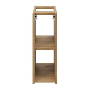 Meuble de rangement salle de bain VANO – Finition chêne – L20 × P57 × H39 cm – À suspendre 