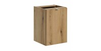Meuble de rangement salle de bain VANO – Panier à linge – Chêne – L40 × P39 × H57 cm – À suspendre 