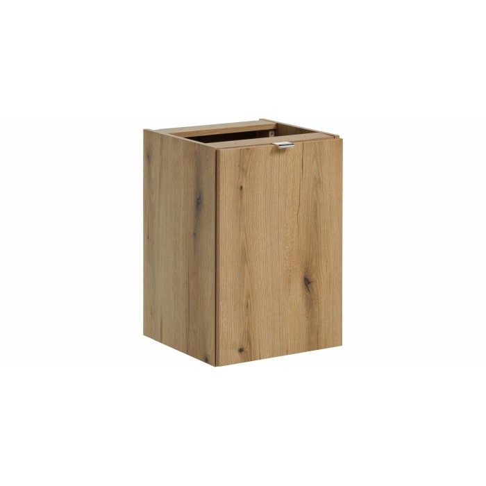 Meuble de rangement salle de bain VANO – Panier à linge – Chêne – L40 × P39 × H57 cm – À suspendre 