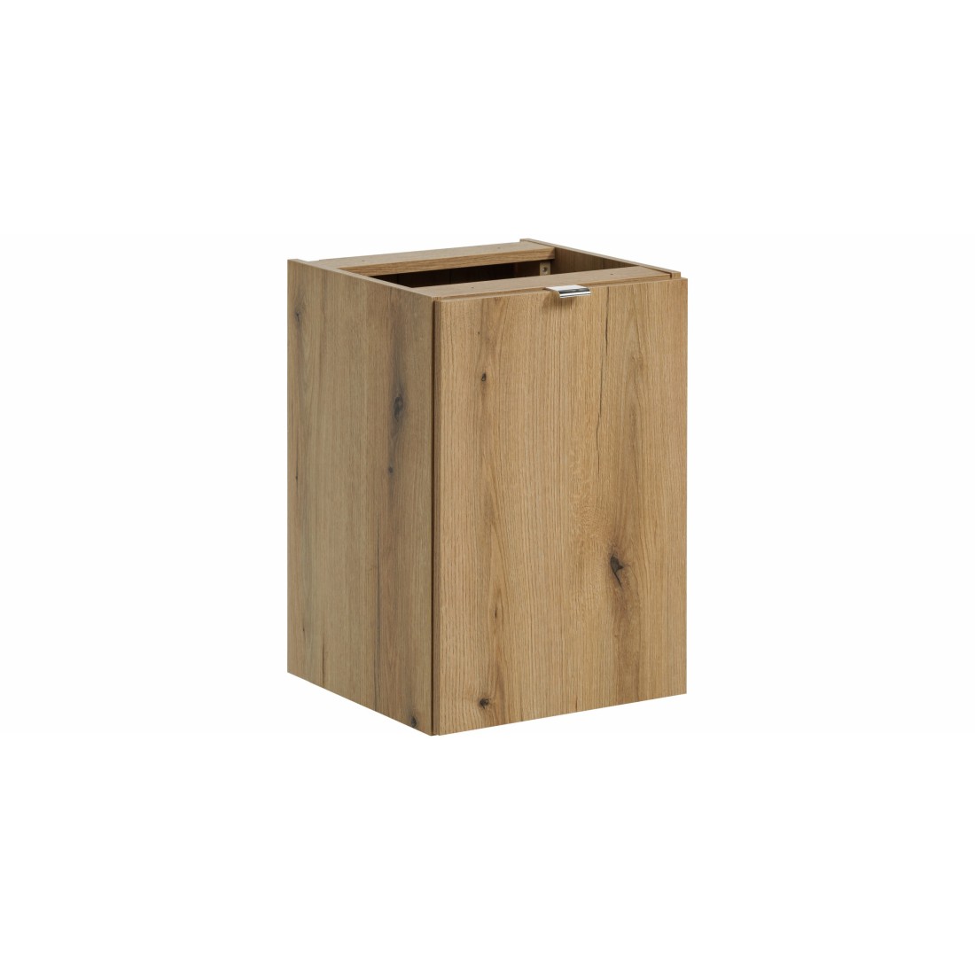 Meuble de rangement salle de bain VANO – Panier à linge – Chêne – L40 × P39 × H57 cm – À suspendre 