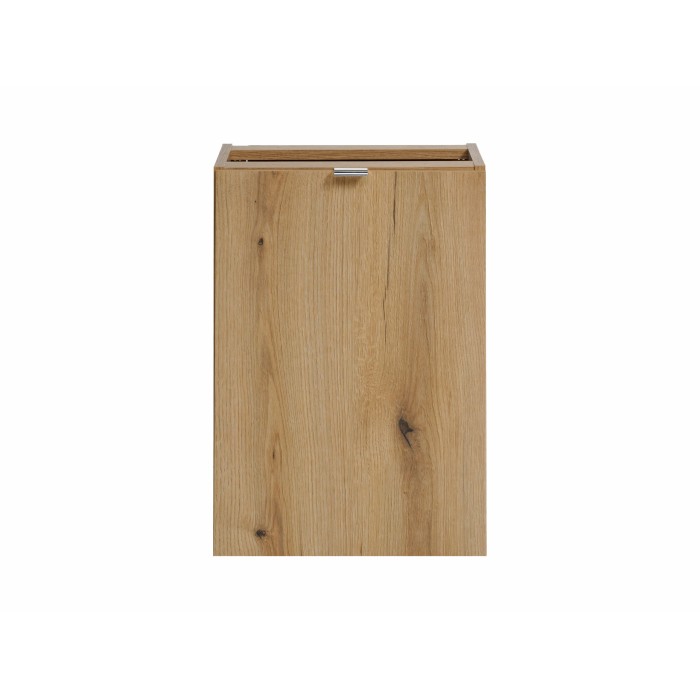Meuble de rangement salle de bain VANO – Panier à linge – Chêne – L40 × P39 × H57 cm – À suspendre 