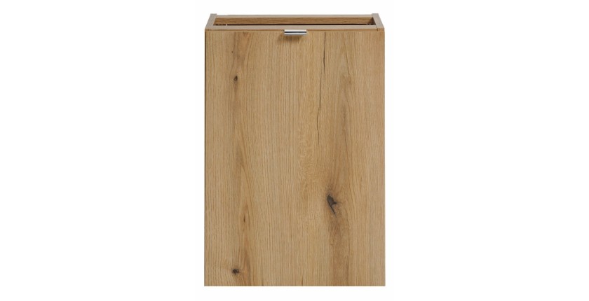 Meuble de rangement salle de bain VANO – Panier à linge – Chêne – L40 × P39 × H57 cm – À suspendre 
