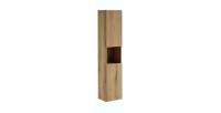 Colonne salle de bain VANO – 2 portes + 1 niche – Chêne – L30 × P25 × H140 cm – À suspendre 