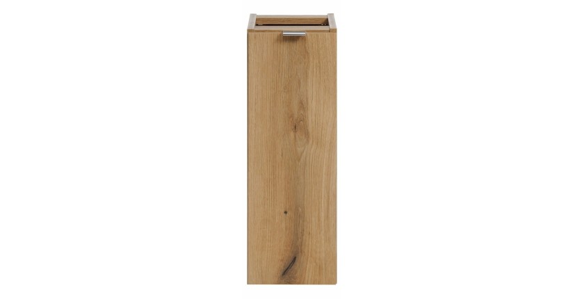 Meuble de rangement de salle de bain VANO – 1 porte – Coloris chêne – L20 × P57 × H39 cm – À suspendre 
