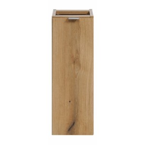 Meuble de rangement de salle de bain VANO – 1 porte – Coloris chêne – L20 × P57 × H39 cm – À suspendre 