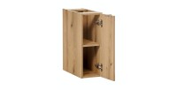 Meuble de rangement de salle de bain VANO – 1 porte – Coloris chêne – L20 × P57 × H39 cm – À suspendre 