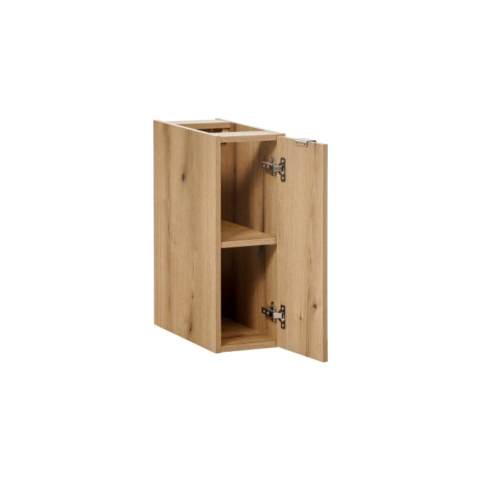 Meuble de rangement de salle de bain VANO – 1 porte – Coloris chêne – L20 × P57 × H39 cm – À suspendre 