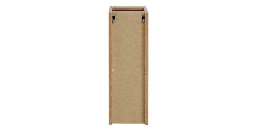 Meuble de rangement de salle de bain VANO – 1 porte – Coloris chêne – L20 × P57 × H39 cm – À suspendre 