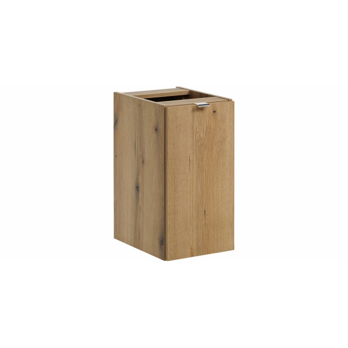 Meuble de rangement de salle de bain VANO – 1 porte – Coloris chêne – L30 × P57 × H39 cm – À suspendre 