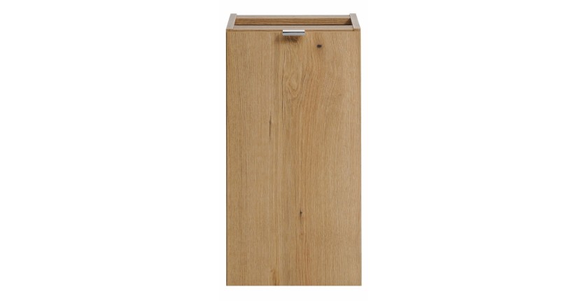 Meuble de rangement de salle de bain VANO – 1 porte – Coloris chêne – L30 × P57 × H39 cm – À suspendre 