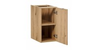 Meuble de rangement de salle de bain VANO – 1 porte – Coloris chêne – L30 × P57 × H39 cm – À suspendre 