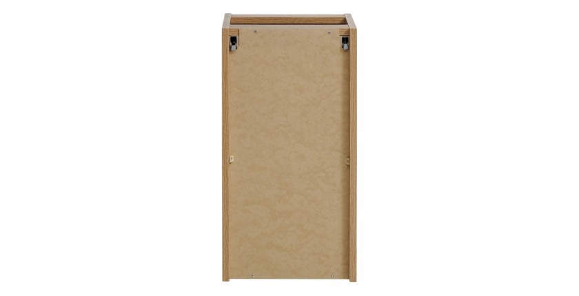 Meuble de rangement de salle de bain VANO – 1 porte – Coloris chêne – L30 × P57 × H39 cm – À suspendre 