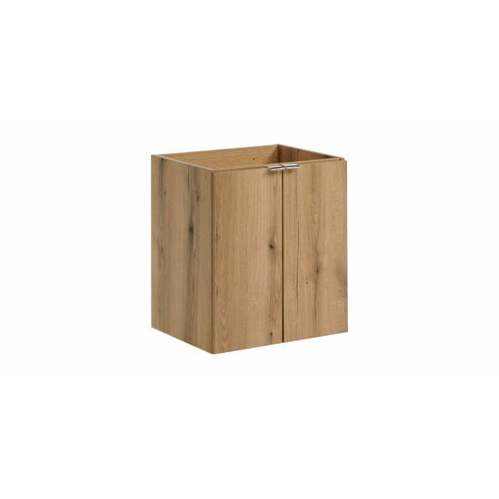 Meuble sous vasque VANO – 2 portes – Coloris chêne – L50 × P57 × H39 cm – À suspendre 