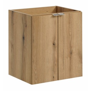 Meuble sous vasque VANO – 2 portes – Coloris chêne – L50 × P57 × H39 cm – À suspendre 