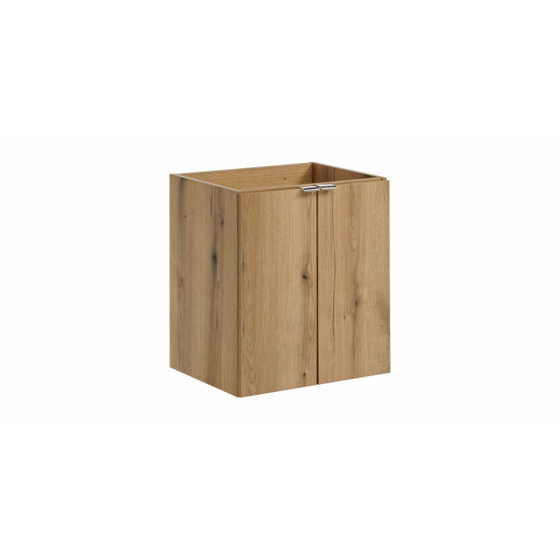Meuble sous vasque VANO – 2 portes – Coloris chêne – L50 × P57 × H39 cm – À suspendre 